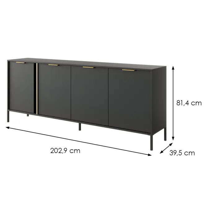 Komóda LARS  203 4D Antracit,2
