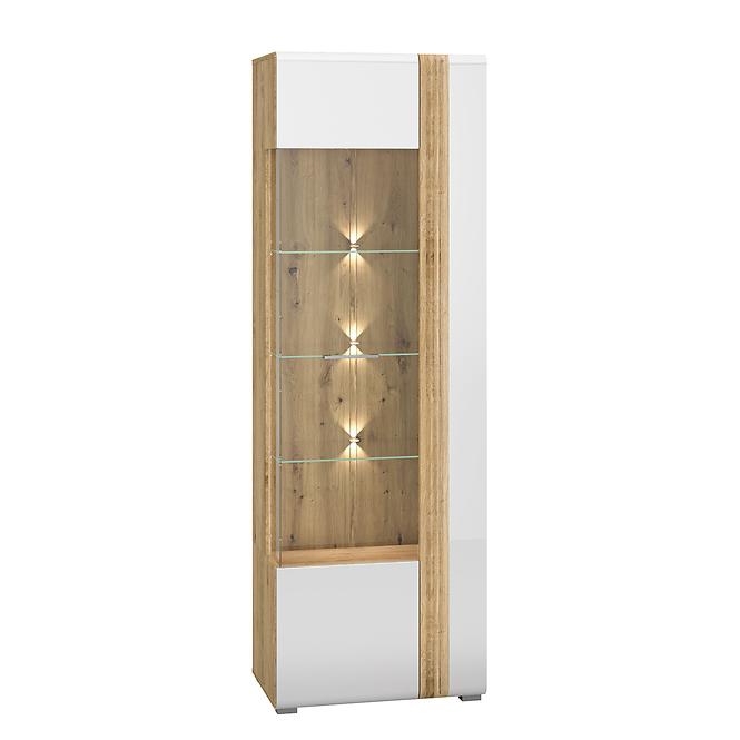 Vitrin Adagio 02L tölgy castello/fehér fényű