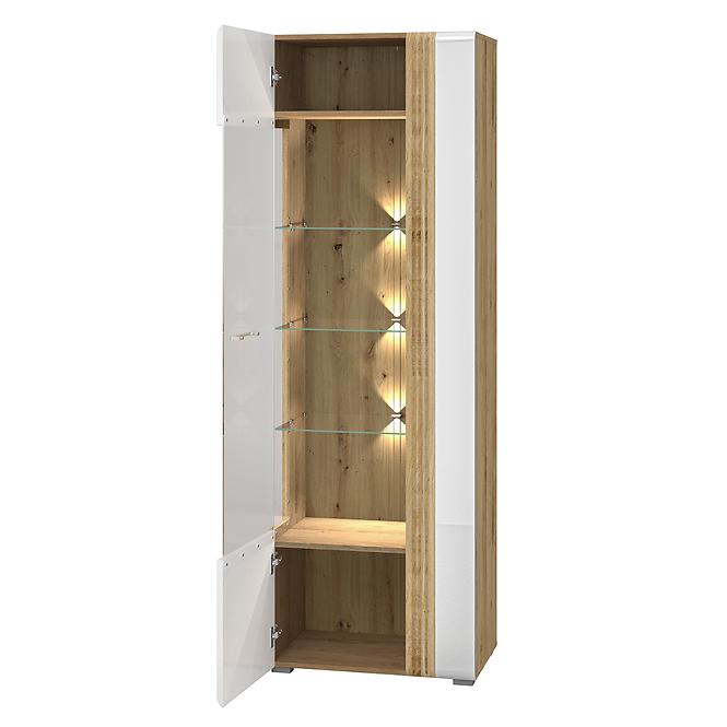Vitrin Adagio 02L tölgy castello/fehér fényű