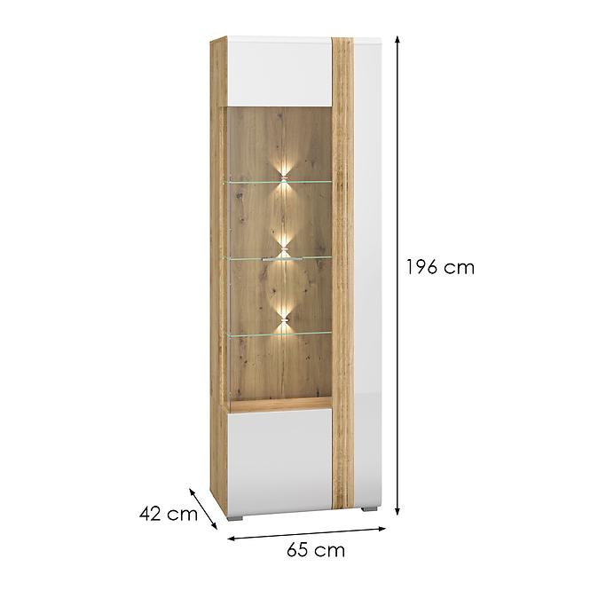 Vitrin Adagio 02L tölgy castello/fehér fényű