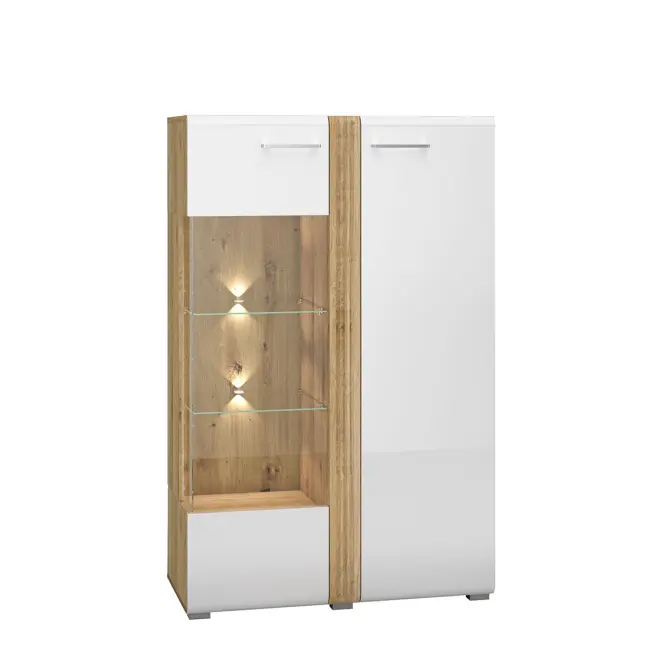 Vitrin Adagio 03L tölgy castello/fehér fényű,2