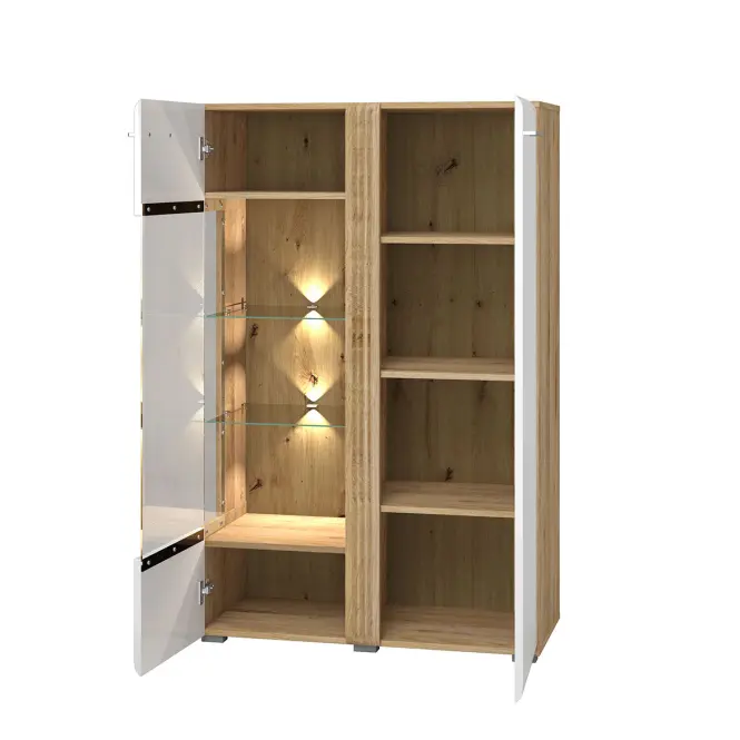 Vitrin Adagio 03L tölgy castello/fehér fényű