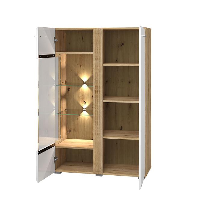 Vitrin Adagio 03L tölgy castello/fehér fényű