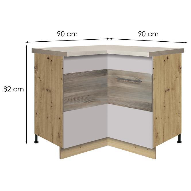 Konyhaszekrény  16d uni latte wood polc