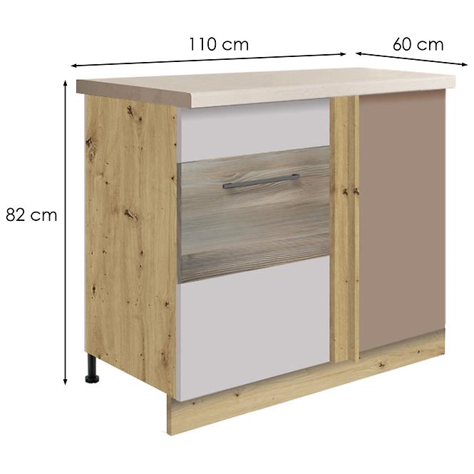 Konyhaszekrény  24d l latte wood polc