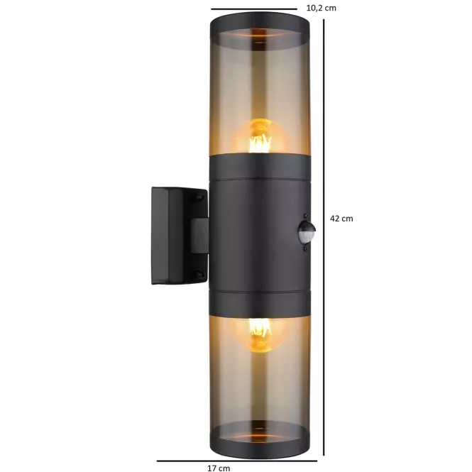 Fali lámpa Xeloo 32014-2BSS 60W Fekete S K2