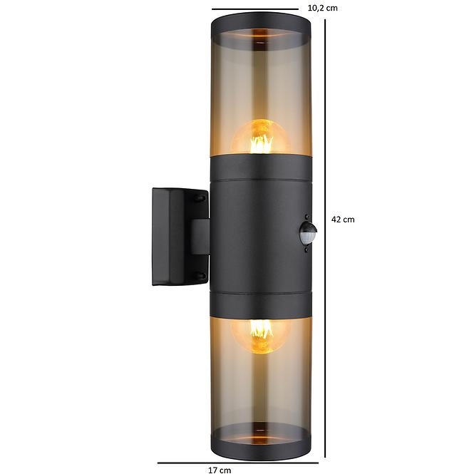 Fali lámpa Xeloo 32014-2BSS 60W Fekete S K2