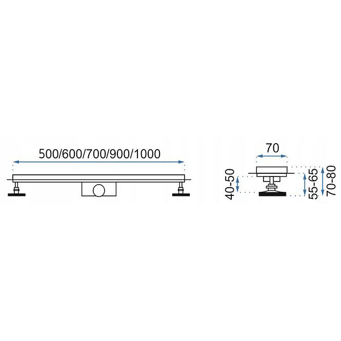 Lineáris kiáramlás Rea G0090 Neo&Pure N 500 csiszolt acél,5