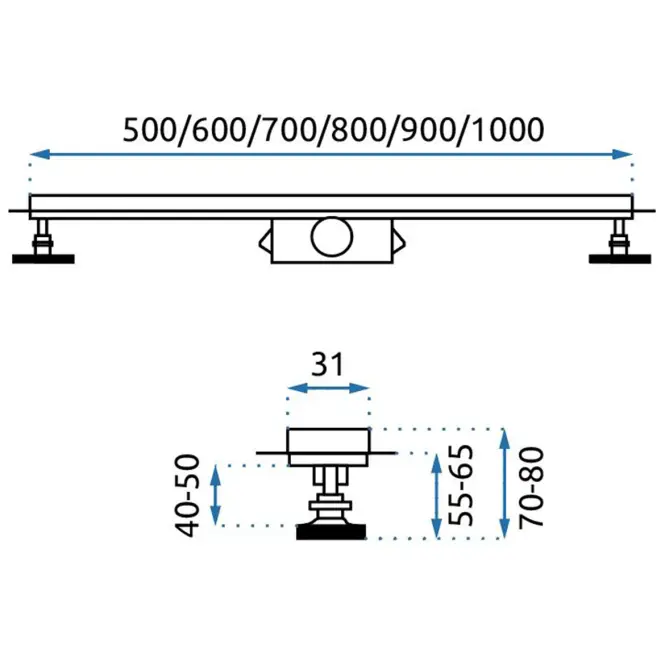 Lineáris kiáramlás Rea G5603 Neo Slim Pro 700 arany fényes,9