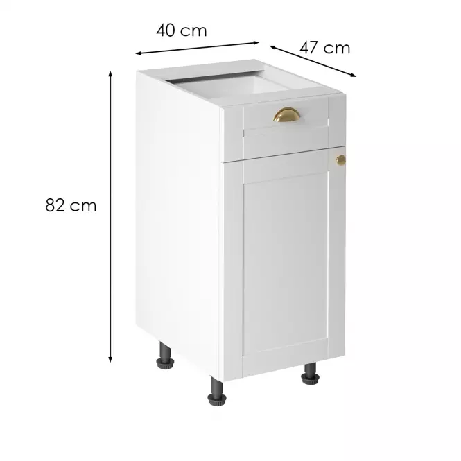 Konyhaszekrény linea  d40s1 white,3
