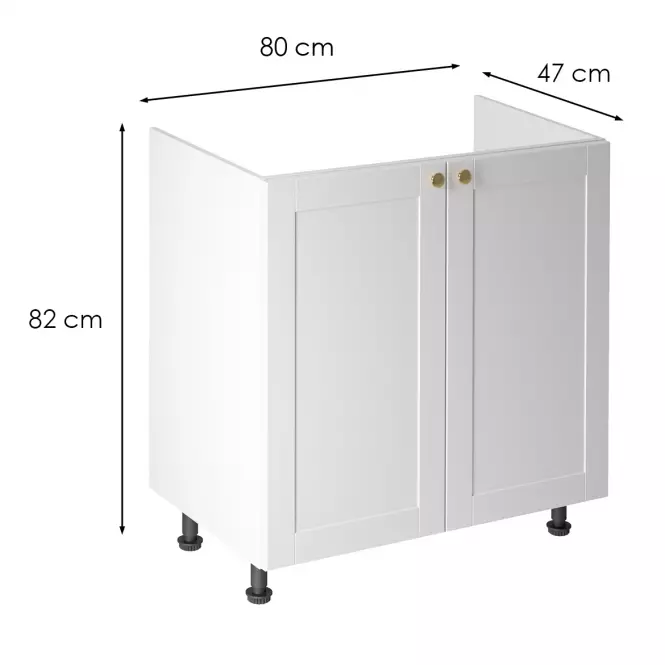 Konyhaszekrény linea  d80z white