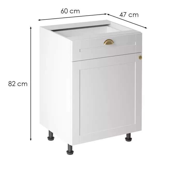 Konyhaszekrény linea  d60s1 white