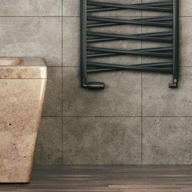 Fürdőszoba radiátor Łezka 3D Ł3DX 1640 fekete 910x440 mm