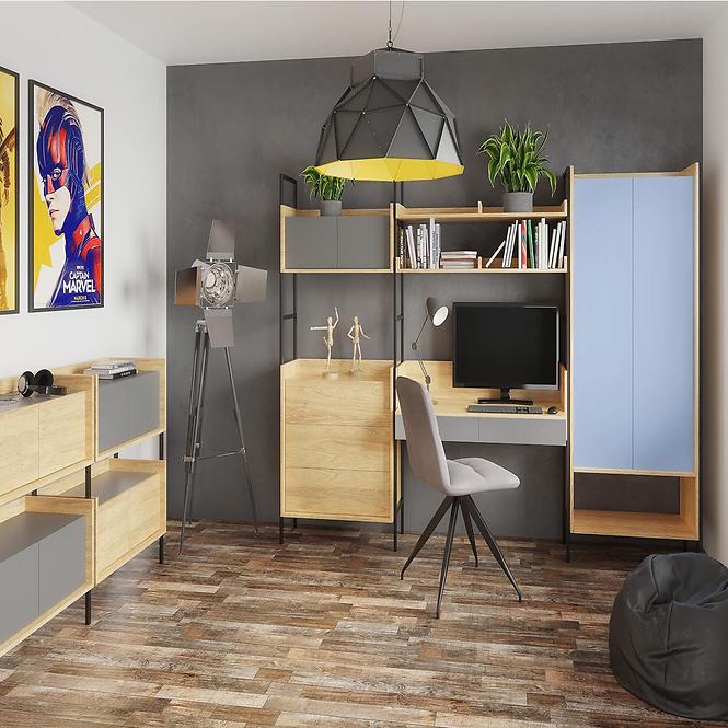Szekrény Mobius 1d niska hikora/antik rózsaszín,6