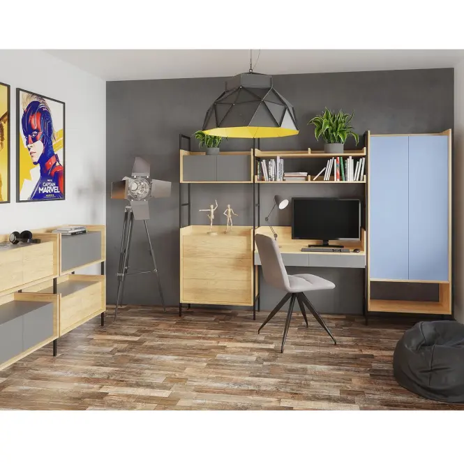 Szekrény Mobius  2d niska hikora/antik rózsaszín