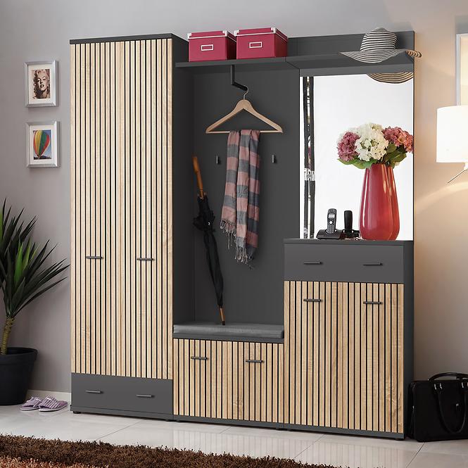 Szekrény Marco Typ B+C Artisan/Antracit Anas,12