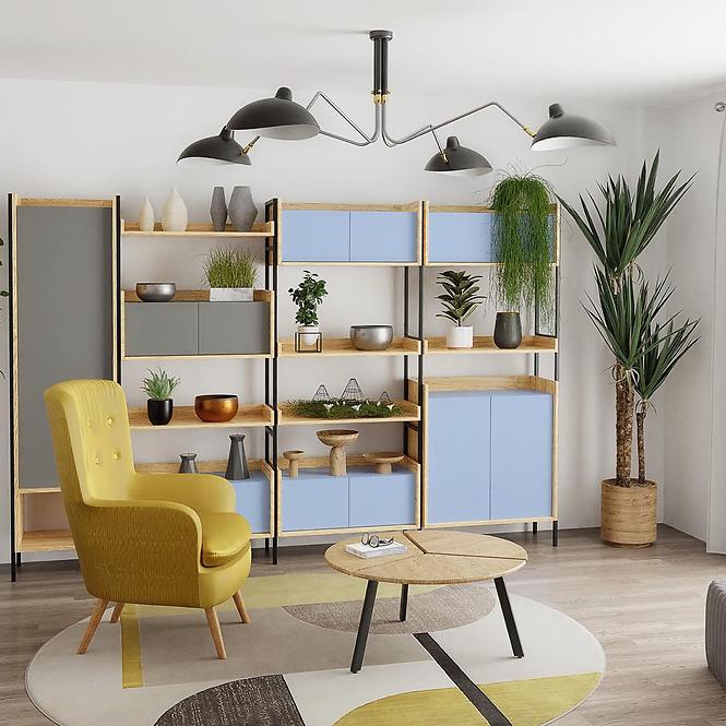 Regał Mobius 2d hikora/alpesi fehér
