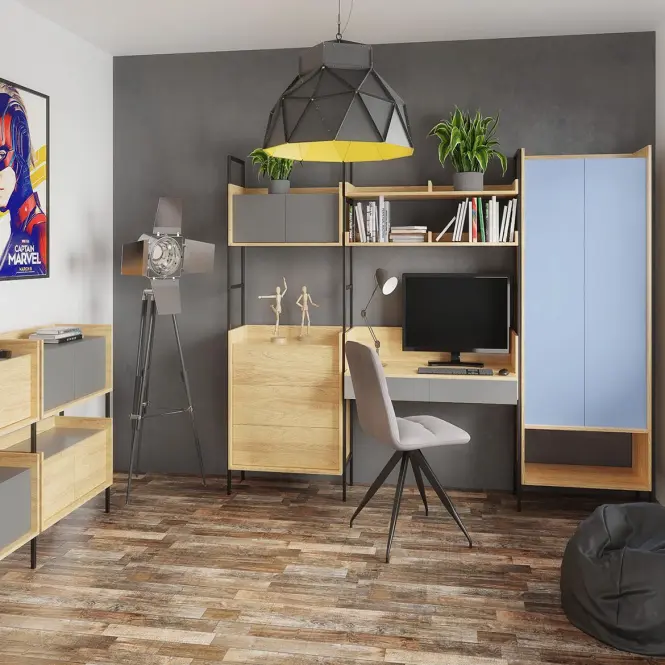 Regál Mobius 2d hikora/alpesi fehér,5