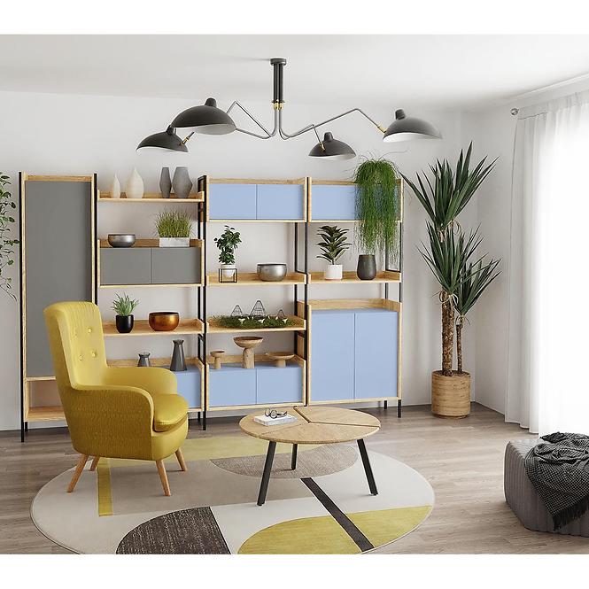 Schrank Mobius 2d hikora/grau staubig