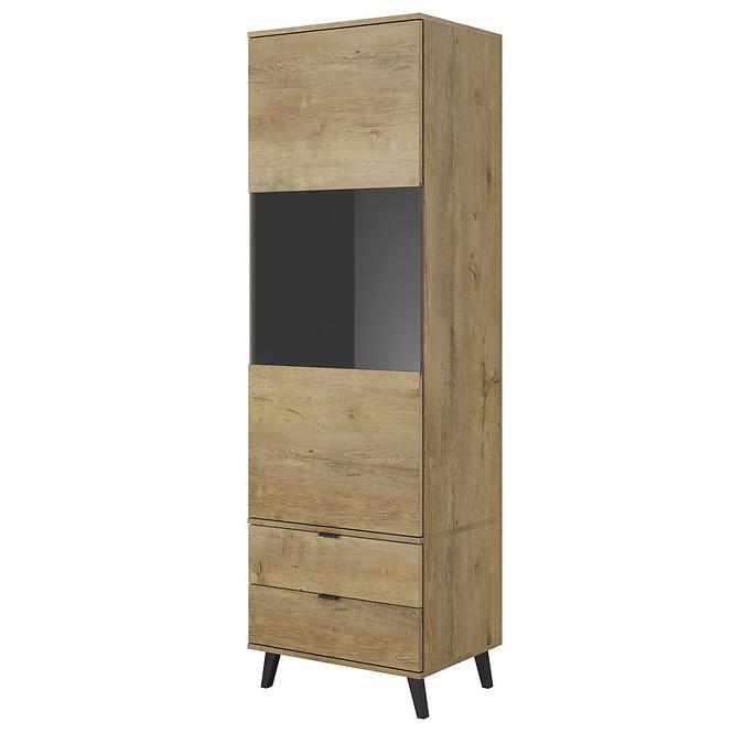 Vitrin Nest w-2 tölgy lefkas/fekete