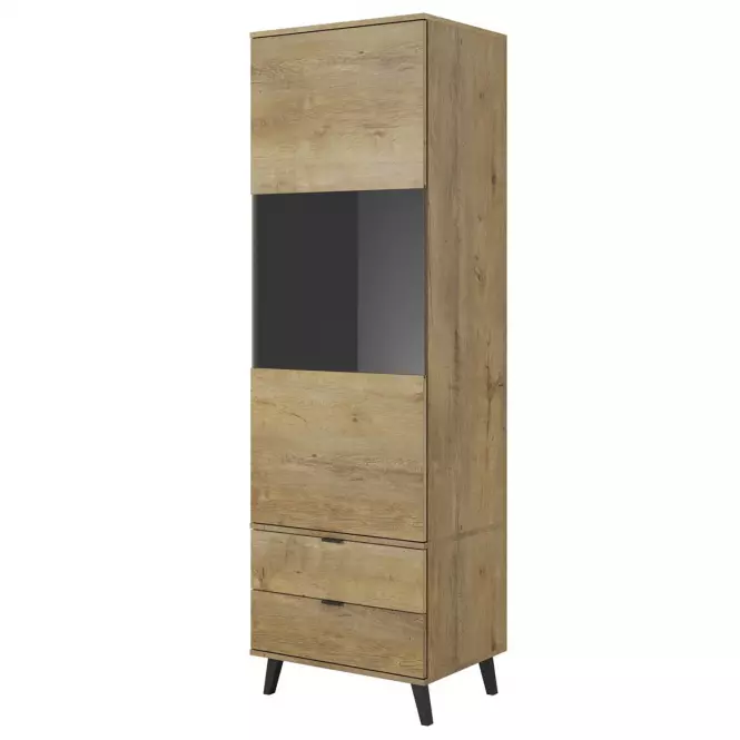 Vitrin Nest w-2 tölgy lefkas/fekete