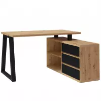 Szett Iga II Íróasztal + Komód Tölgy Artisan / Fekete Mat