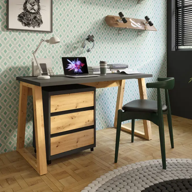 Irodai konténer Iga Grafit / Tölgy Artisan,3