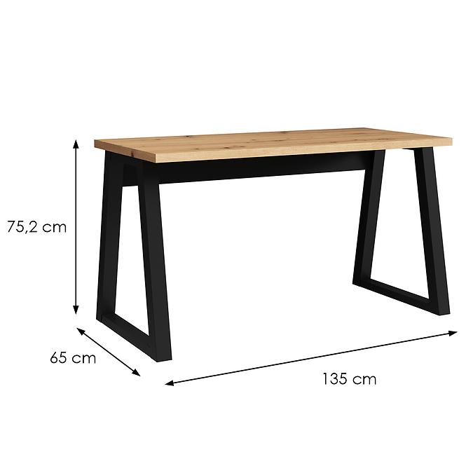 Íróasztal Iga Tölgy Artisan / Fekete,2