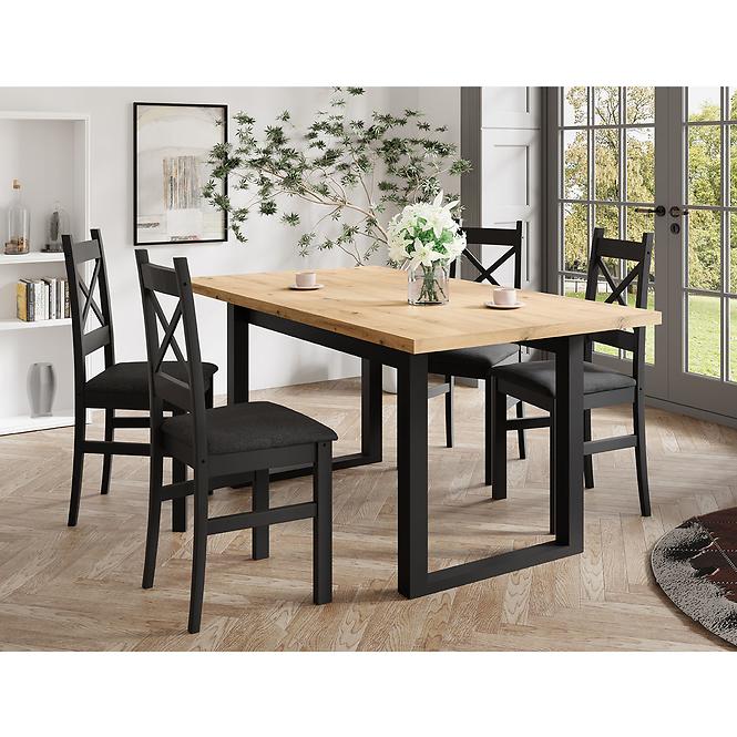 Asztal Max Tölgy Artisan / Fekete Mat 160x90