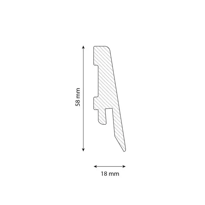 Padlólista mdf fehér LK58C 58mm 2.4m