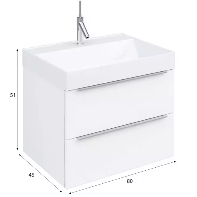 Fürdőszoba szekrény készlet Malaga D80 white 521558,2