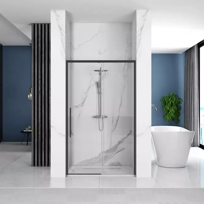Zuhanyajtó Solar 90x195 black Rea K6319