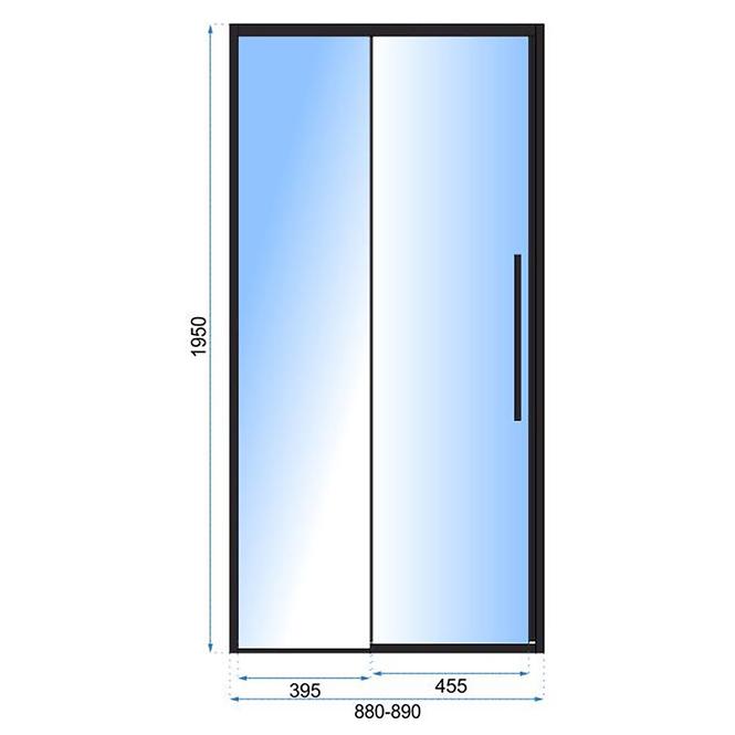 Zuhanyajtó Solar 90x195 black Rea K6319