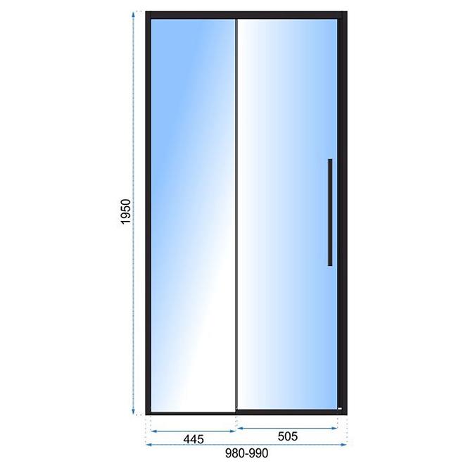 Zuhanyajtó Solar 100x195 black Rea K6512,5