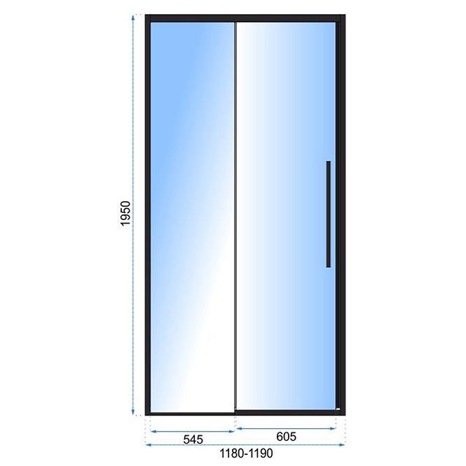 Zuhanyajtó Solar 120x195 black Rea K6312,5