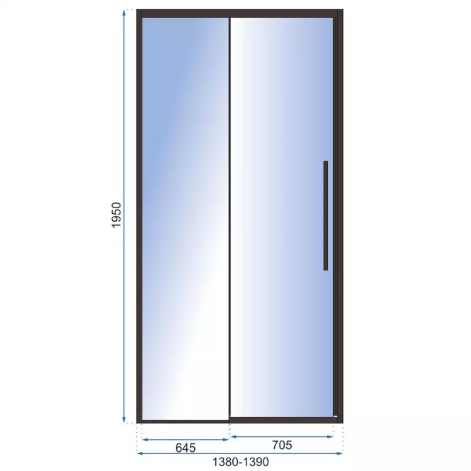 Zuhanyajtó Solar 140x195 black Rea K6359