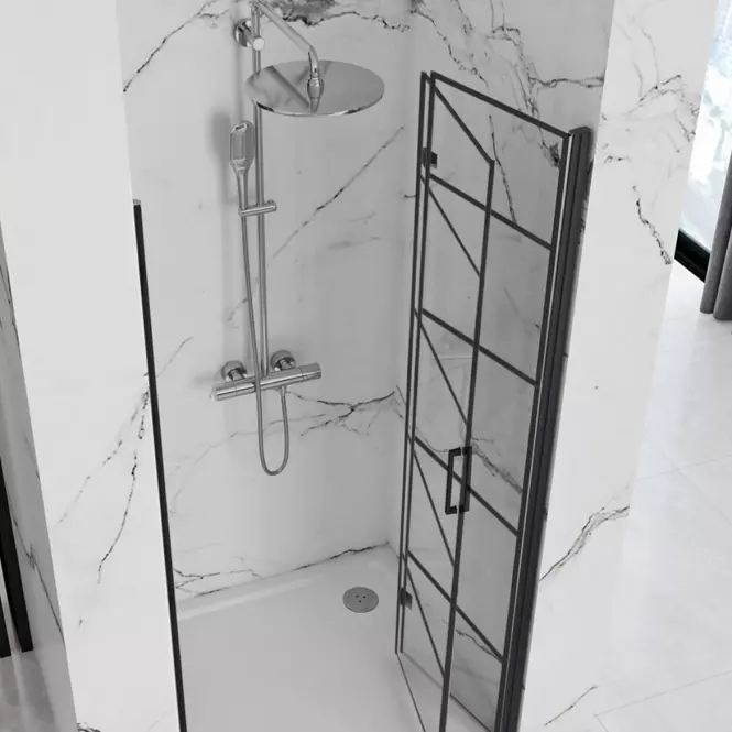 Zuhanyajtó Molier 100x190 black Rea K6963