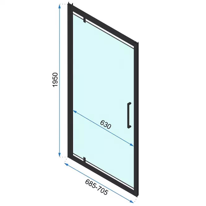 Zuhanyajtó Rapid Swing 70x195 black Rea K6407