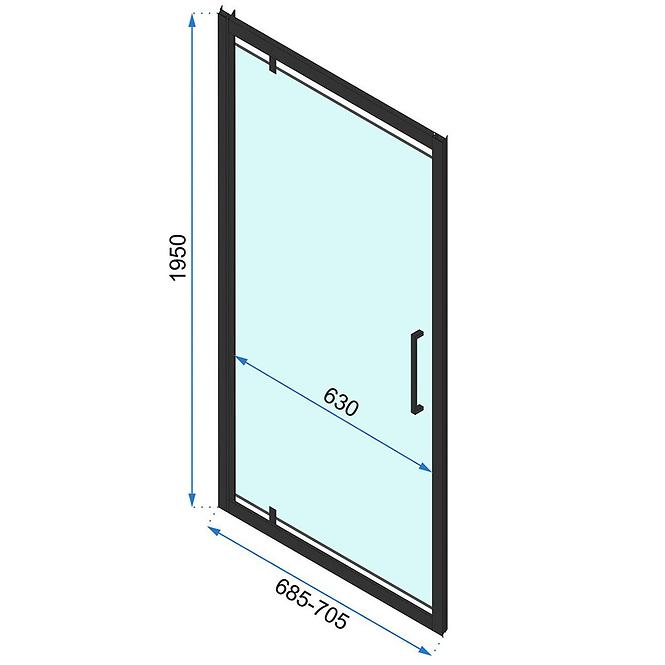 Zuhanyajtó Rapid Swing 70x195 black Rea K6407