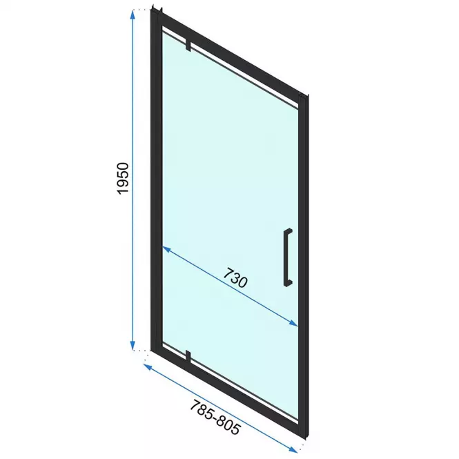 Zuhanyajtó Rapid Swing 80x195 black Rea K6408