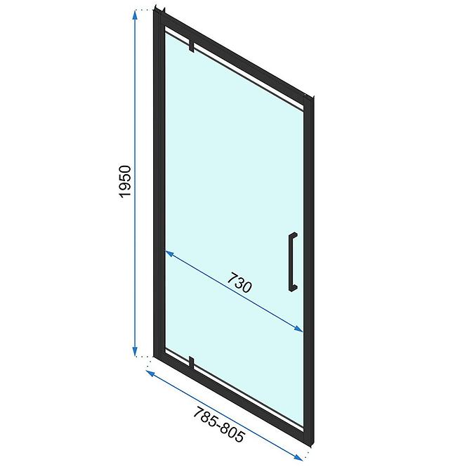 Zuhanyajtó Rapid Swing 80x195 black Rea K6408