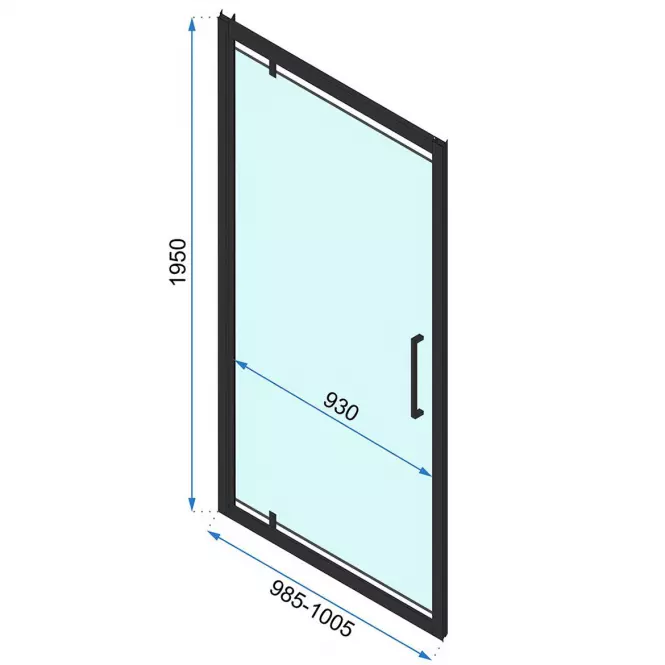 Zuhanyajtó Rapid Swing 100x195 black Rea K6410