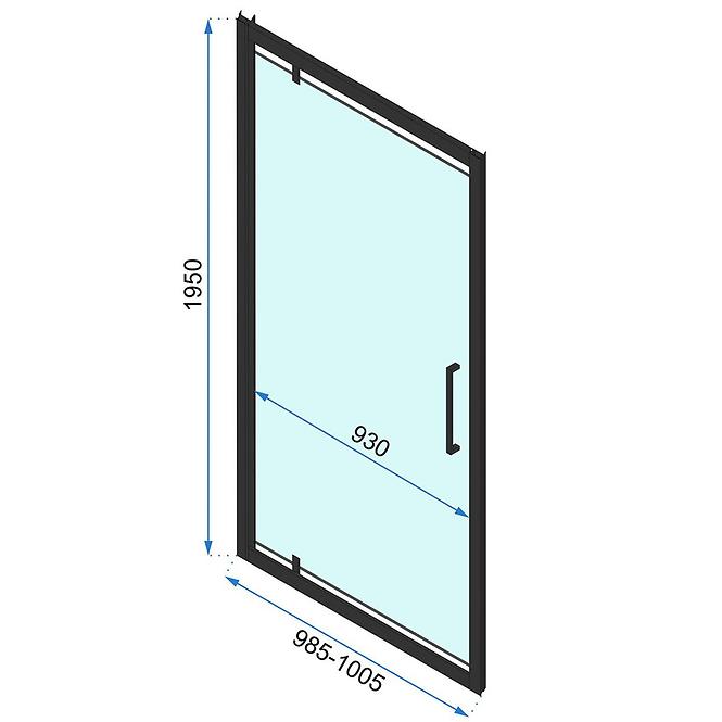 Zuhanyajtó Rapid Swing 100x195 black Rea K6410
