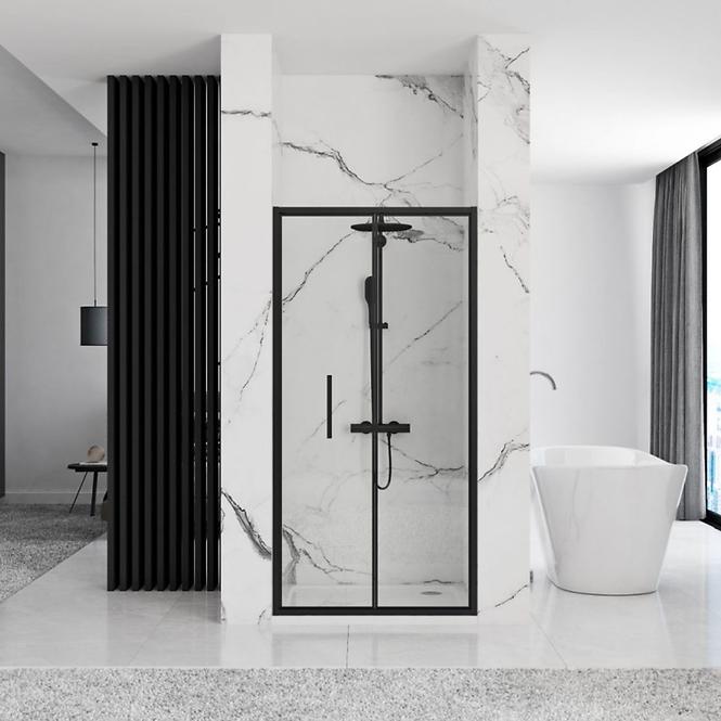 Zuhanyajtó Rapid Fold 80x195 black Rea K6418