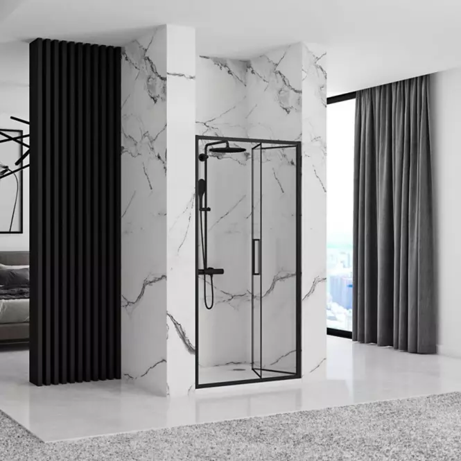 Zuhanyajtó Rapid Fold 90x195 black Rea K6418