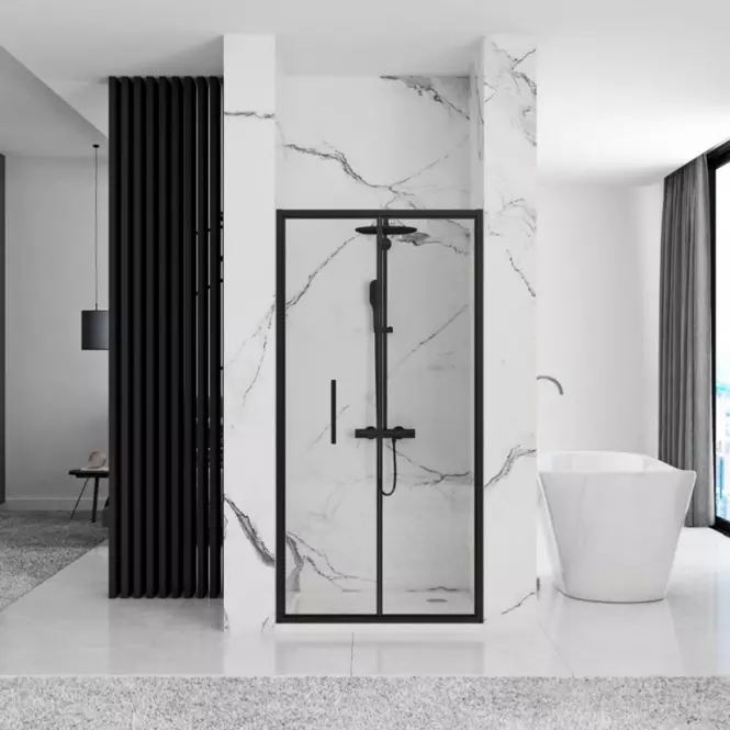 Zuhanyajtó Rapid Fold 90x195 black Rea K6418
