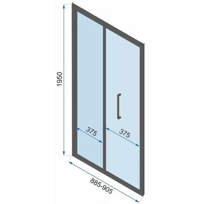 Zuhanyajtó Rapid Fold 90x195 black Rea K6418