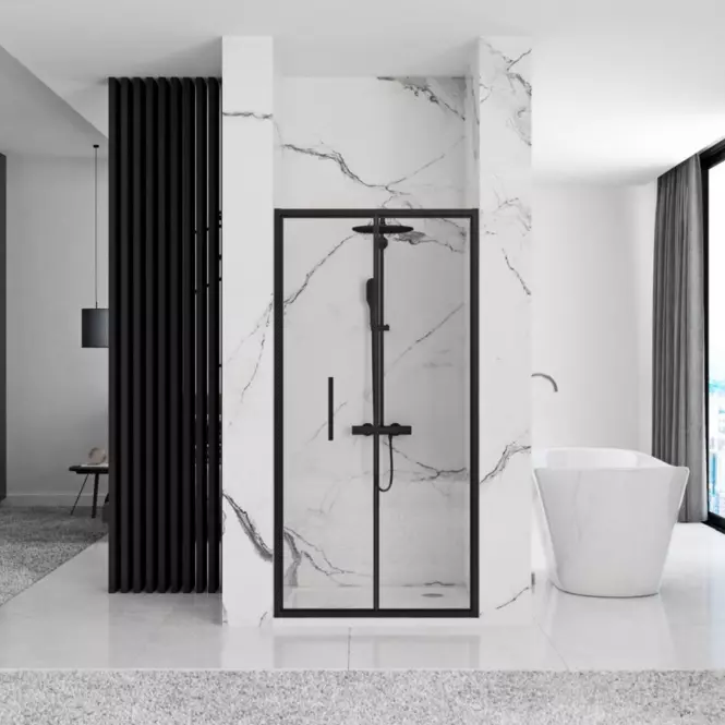 Zuhanyajtó Rapid Fold 100x195 black Rea K6418