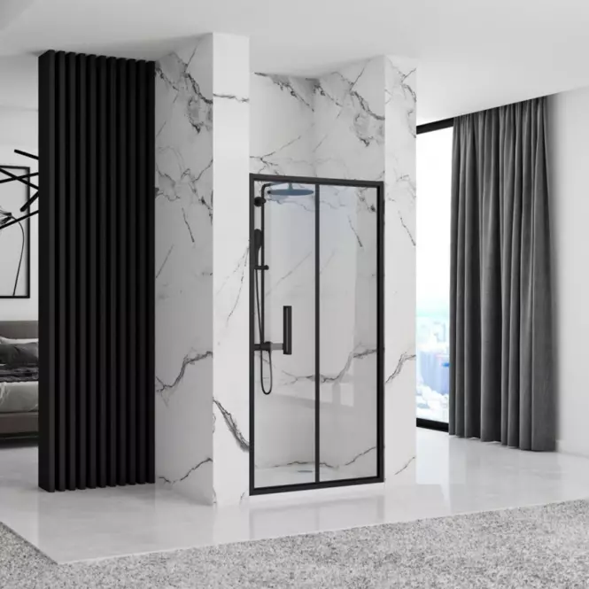 Zuhanyajtó Rapid Fold 100x195 black Rea K6418