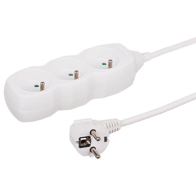 Hosszabbító kábel 3G 3x1 Z/U 1,5m 34315 fehér